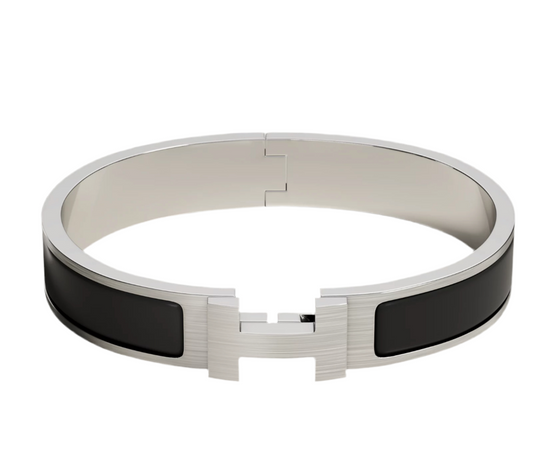 Bracelet Hermes noir et argent