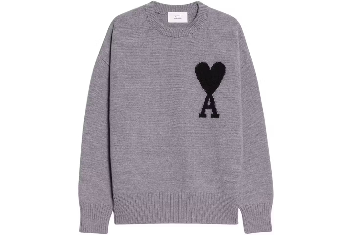 Ami Paris pull en laine noir/gris